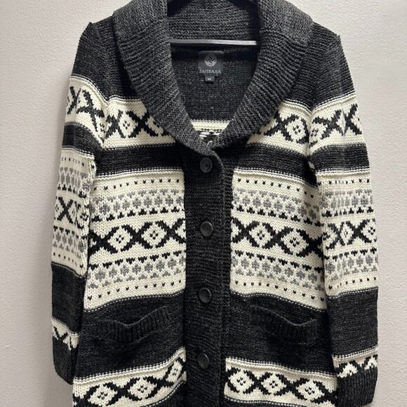 Sansara Nordic Shawl Collar Cardigan Sweater | Size Small | Wool Blend - Picture 1 of 9